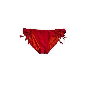 Robin Piccone Women's Ava Braided Loop Tie Side Bikini Bottom Coral swimsuit siz